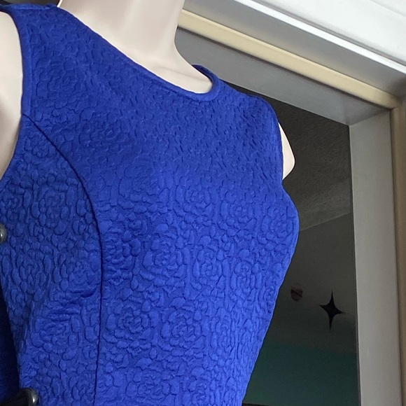 💙🌹~Rockabilly Vintage Retro~Sleeveless Blue Rose Dress~XL~🌹💙 - Picture 2 of 5
